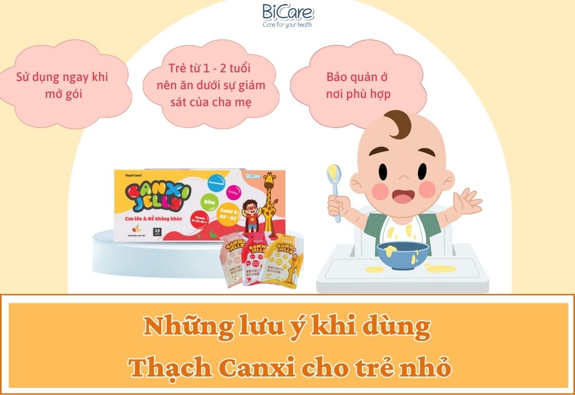 Những lưu ý khi dùng thạch canxi cho trẻ nhỏ