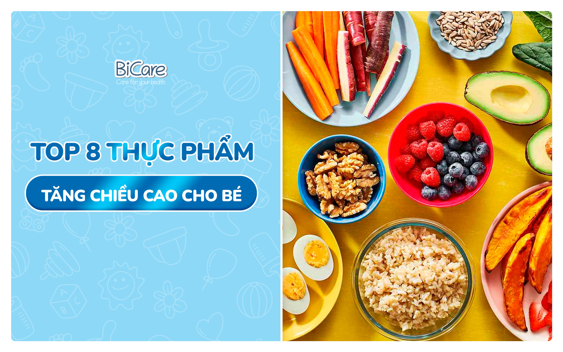 Top 8 thực phẩm tăng chiều cao cho bé